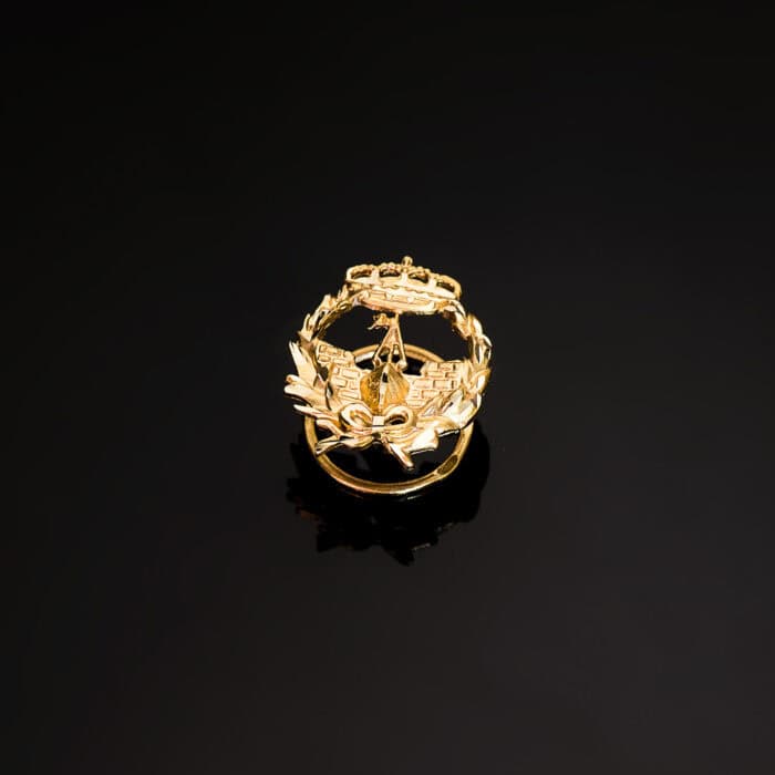Insignia Ingeniería Naval 17 x 14 mm Oro Amarillo 18K Emblema Ojal - Imagen 2