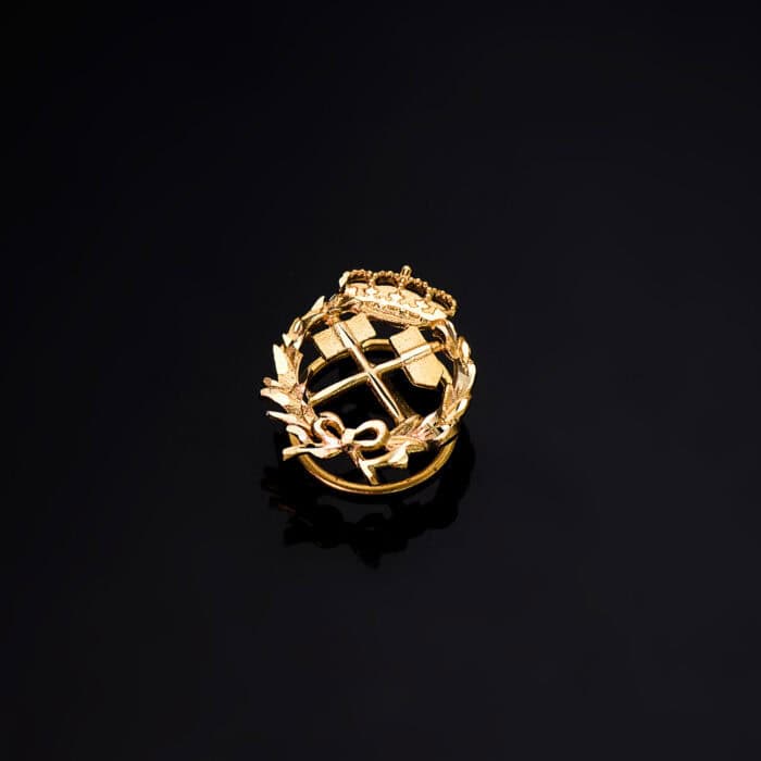 Insignia Ingeniería de Minas 17 x 14 mm Oro Amarillo 18K Emblema Ojal - Imagen 2