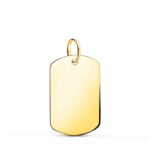 Colgante Chapa Grabación 21 x 14 mm en Oro Amarillo de 18K Lisa