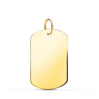 Colgante Chapa Militar 24 x 16 mm en Oro Amarillo de 18K Lisa