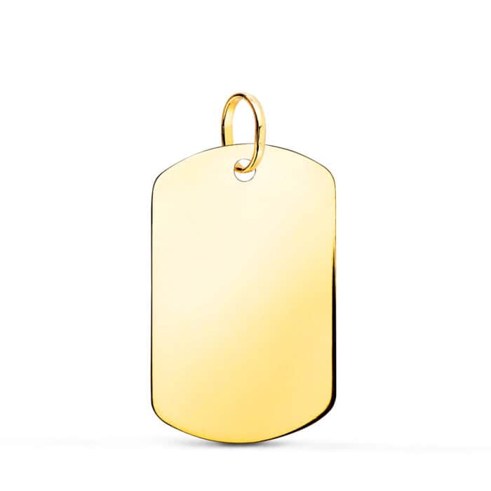 Colgante Chapa Militar 24 x 16 mm en Oro Amarillo de 18K Lisa - Imagen 1