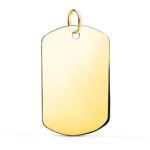 Colgante Chapa Grabación 27,5 x 19 mm en Oro Amarillo de 18K Lisa