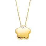 Gargantilla 42 cm en Oro Amarillo 18 Quilates con Flor 10 mm
