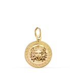 Colgante 15 mm Oro Amarillo 18K Medusa y Greca