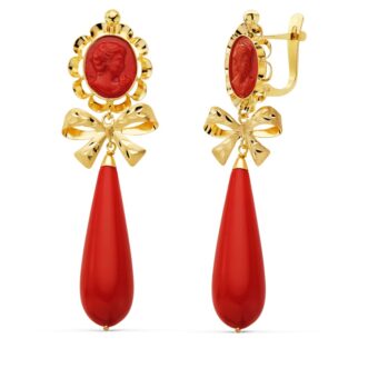 Pendientes 62×18 en Oro Amarillo 18 Kilates Coralina Camafeo