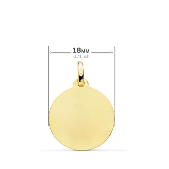 Medalla Virgen de la Inmaculada Concepción 18 mm Oro Amarillo 18K con Bisel - Imagen 2