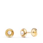 Pendientes 5 mm Redondos con Perlas Oro Amarillo 18K