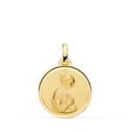 Medalla Madonna de Lippi 18 mm Oro Amarillo 18K con Bisel