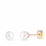 Pendientes Bebé 5mm Oro Amarillo 18k Perla Bola