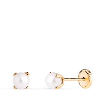 Pendientes Bebé 4mm Oro Amarillo 18k Perla Garras