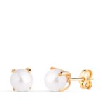 Pendientes Niña 6 mm Oro Amarillo 18K con Perla Cultivada