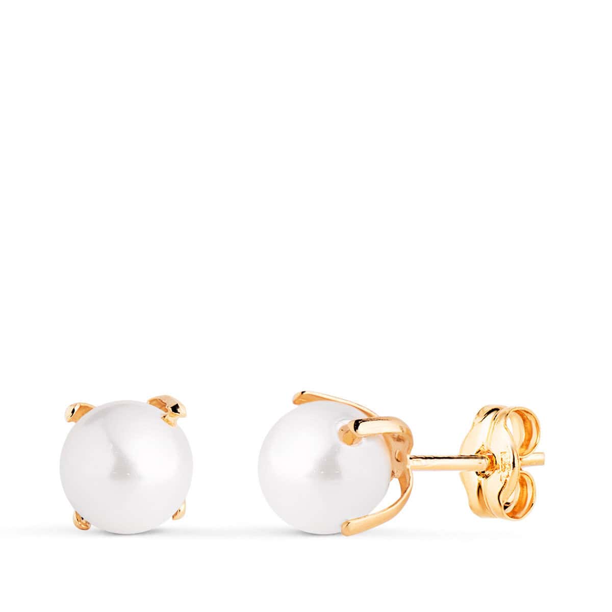 n4000-6app Pendientes Niña 6 mm Oro Amarillo 18K con Perla Cultivada - Imagen 1