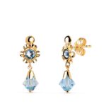 Pendientes Cubanitas 18 x 6,5 mm Oro Amarillo 18K con Circonita