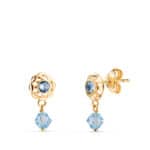 Pendientes Cubanitas 14 x 6,5 mm Oro Amarillo 18K con Circonita