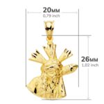 Medalla Cristo Gran Poder 24 x 20 mm Oro Amarillo 18K con Silueta - Imagen 3