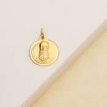 Medalla Fray Leopoldo 18 mm Oro Amarillo 18K con Bisel - Imagen 3