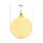 Medalla Sagrado Corazón de Jesús 24 mm Oro Amarillo 18K con Tallas Laterales - Imagen 2