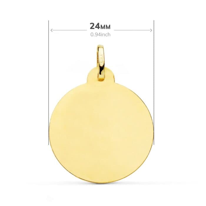 Medalla Sagrado Corazón de Jesús 24 mm Oro Amarillo 18K con Tallas Laterales - Imagen 2