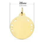 Medalla Sagrado Corazón de Jesús 26 mm Oro Amarillo 18K con Tallas y Calado - Imagen 2