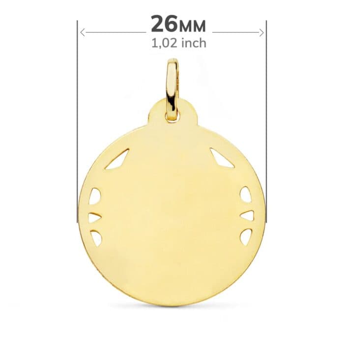 Medalla Sagrado Corazón de Jesús 26 mm Oro Amarillo 18K con Tallas y Calado Medalla Sagrado Corazón de Jesús 26 mm Oro Amarillo 18K con Tallas y Calado - Imagen 2