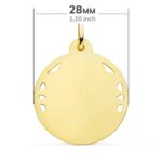 Medalla Sagrado Corazón de Jesús 28 mm Oro Amarillo 18K con Tallas y Calado - Imagen 2
