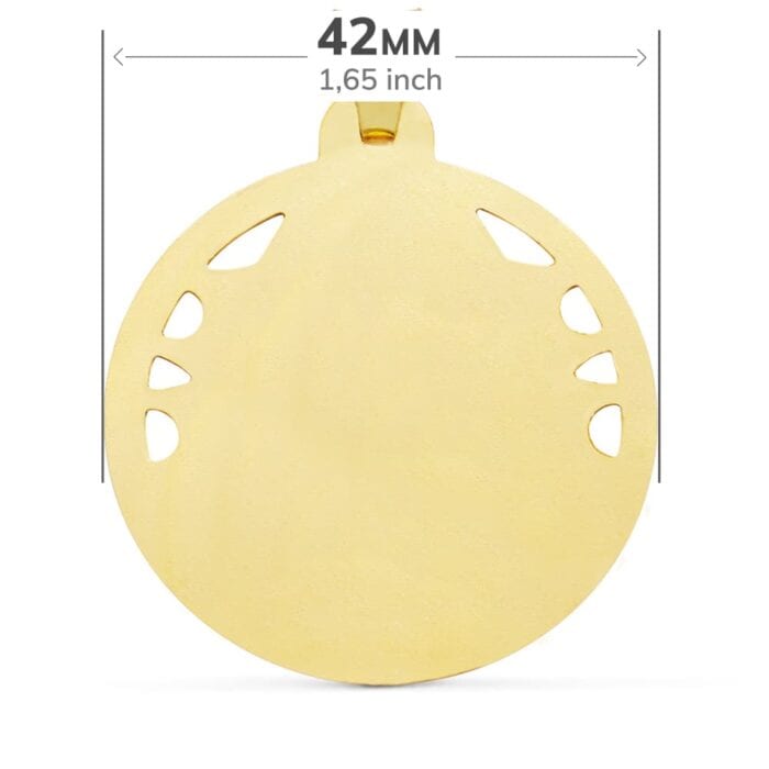 Medalla Sagrado Corazón de Jesús 42 mm Oro Amarillo 18K con Tallas y Calado - Imagen 2
