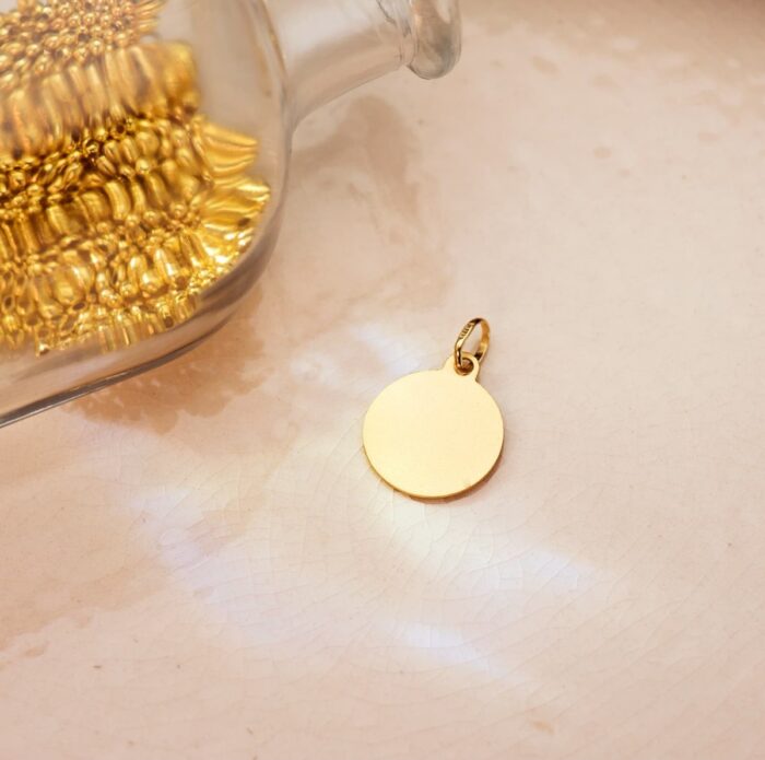 Medalla Saint Benoit 14 mm Oro Amarillo 18K Lisa - Imagen 2