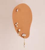 Piercing Oreja 6,5 x 4 mm Oro Amarillo 18K 3 Circonitas - Imagen 2