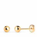 Pendientes Bola 4 mm en Oro Amarillo 18K Bebé