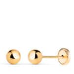 Pendientes Bola 5 mm en Oro Amarillo 18K Rosca