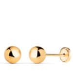 Pendientes Bola 6 mm en Oro Amarillo 18K Rosca