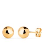 Pendientes Bola 7 mm en Oro Amarillo 18K Presión