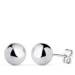 Pendientes Bola 8 mm en Oro Blanco 18K Presión