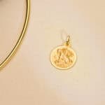 Medalla San Jorge 20 mm Oro Amarillo 18K con Bisel - Imagen 2