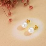 Pendientes Mujer 9 mm Oro Amarillo 18K con Perla Cultivada - Imagen 2