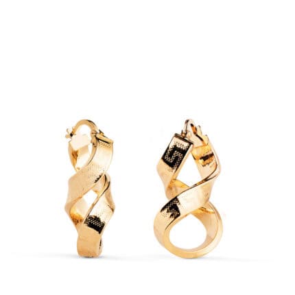 Pendientes Greca 26 x 16mm en Oro Amarillo 18K
