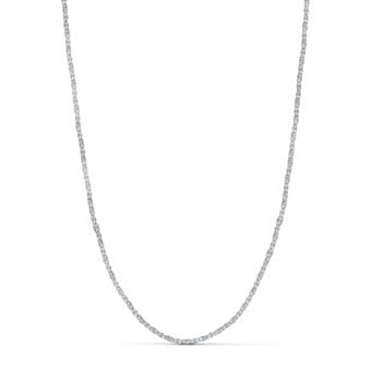 Cadena Forzada Maciza de Oro Blanco 18K con 1,8 mm y 50 cm de Largo
