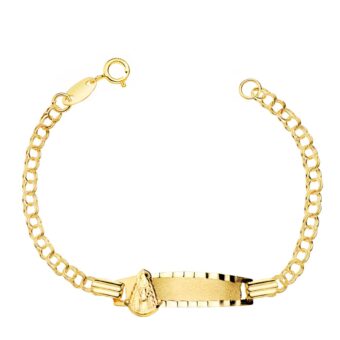 Pulsera Bebé 12 cm Tipo Esclava Oro Amarillo 18K Virgen Rocío