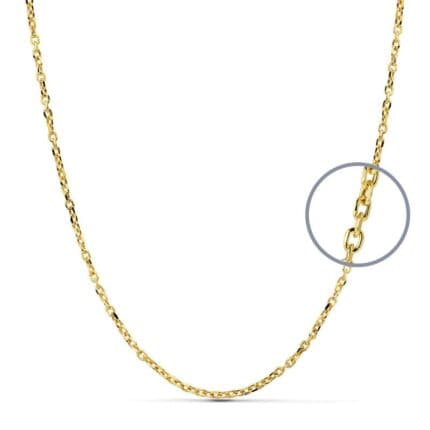 Cadena Forzada 4mm de Grosor y 50 cm de Largo en Oro Amarillo 18K