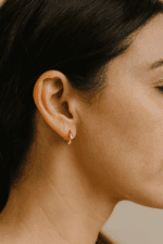 Pendientes Bambú 11 x 2 mm Oro Amarillo 18K - Imagen 2