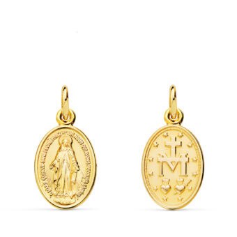 Medalla Virgen Milagrosa 14 x 10 mm Oro Amarillo 18K Escapulario