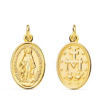Medalla Virgen Milagrosa 22 x 14 mm Oro Amarillo 18K Escapulario