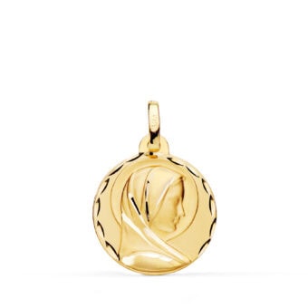 Medalla Virgen María Francesa 18 mm en Oro Amarillo 18K Tallas