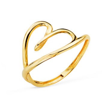 Anillo Corazón 12mm Oro Amarillo 18K Hilo