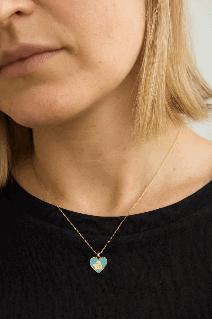 Medalla Corazón Bebé 14 mm Ángel Burlón en Oro Amarillo 18K torres joyeros Medalla Corazón Bebé 14 mm Ángel Burlón en Oro Amarillo 18K - Imagen 2