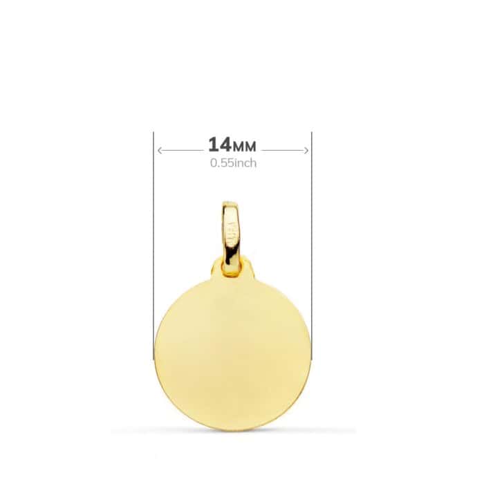 Medalla Virgen de Guadalupe (México) 14 mm Oro Amarillo 18K con Tallas - Imagen 2