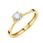 Solitario Diamante Central 0,50 ct Lab en Oro Amarillo 18K