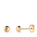 Pendientes Media Bola Tallas 4 mm en Oro Amarillo 18K Bebé