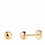 Pendientes Media Bola 4 mm en Oro Amarillo 18K Bebé