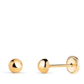Pendientes Media Bola 4 mm en Oro Amarillo 18K Bebé